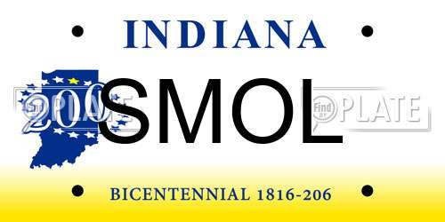 SMOL Indiana License Plate