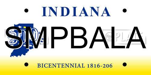 SMPBALA Indiana License Plate