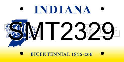 SMT2329 Indiana License Plate