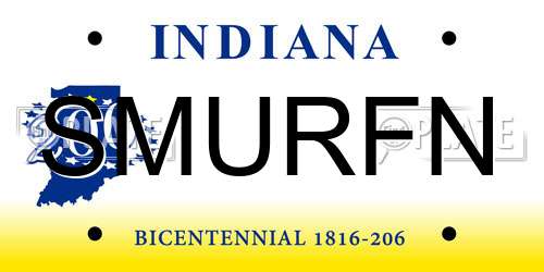 SMURFN Indiana License Plate