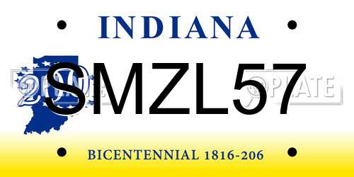 SMZL57 Indiana License Plate