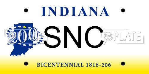 SNC Indiana License Plate