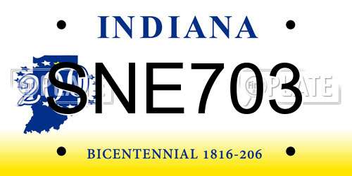 SNE703 Indiana License Plate