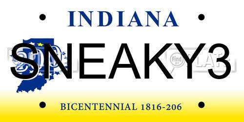 SNEAKY3 Indiana License Plate