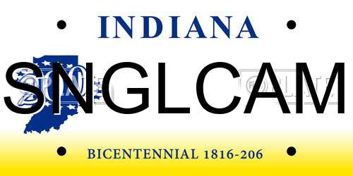 SNGLCAM Indiana License Plate