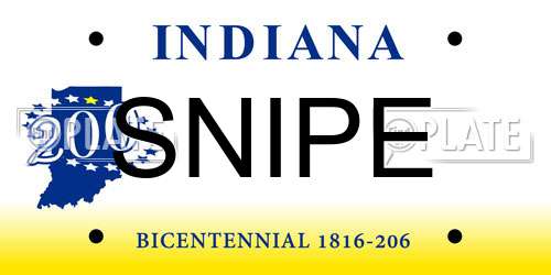 SNIPE Indiana License Plate