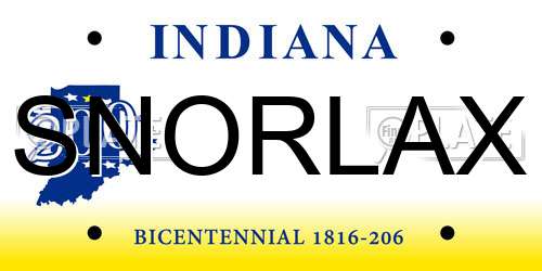 SNORLAX Indiana License Plate