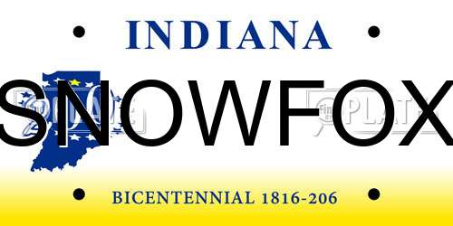 SNOWFOX Indiana License Plate