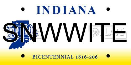 SNWWITE Indiana License Plate