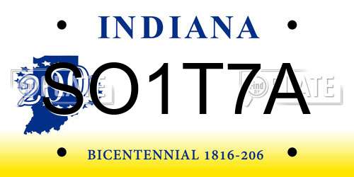 SO1T7A Indiana License Plate