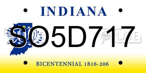 SO5D717 Indiana License Plate