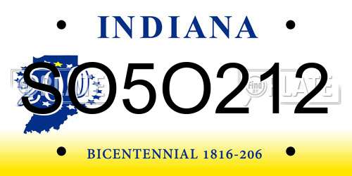 SO5O212 Indiana License Plate