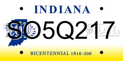 SO5Q217 Indiana License Plate