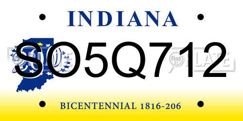 SO5Q712 Indiana License Plate