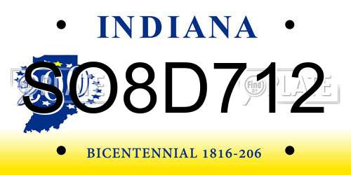 SO8D712 Indiana License Plate