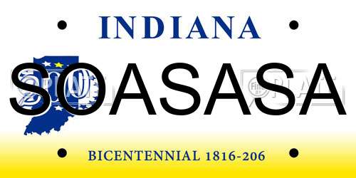 SOASASA Indiana License Plate