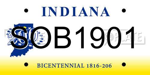 SOB1901 Indiana License Plate