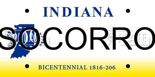 SOCORRO Indiana License Plate