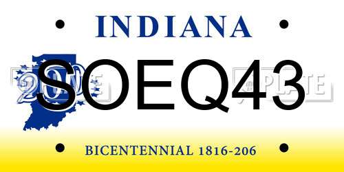 SOEQ43 Indiana License Plate