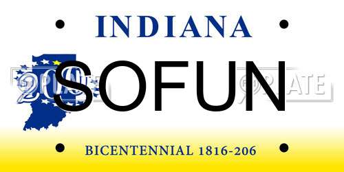 SOFUN Indiana License Plate