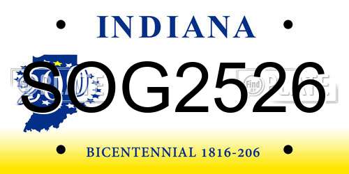 SOG2526 Indiana License Plate