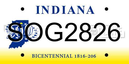 SOG2826 Indiana License Plate