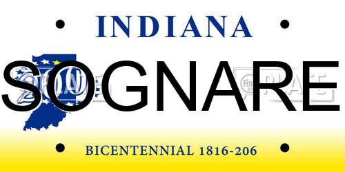 SOGNARE Indiana License Plate