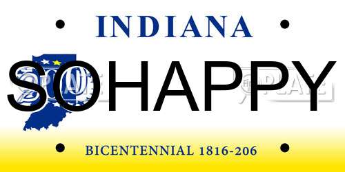 SOHAPPY Indiana License Plate