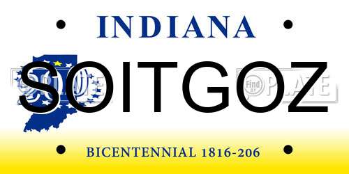 SOITGOZ Indiana License Plate