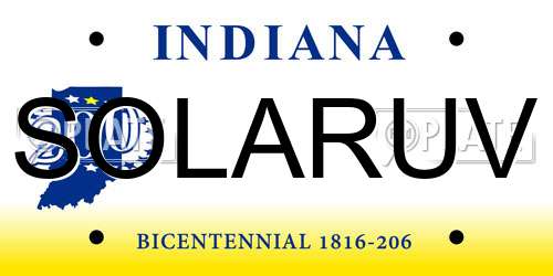 SOLARUV Indiana License Plate