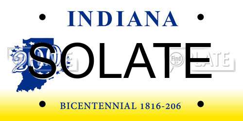 SOLATE Indiana License Plate