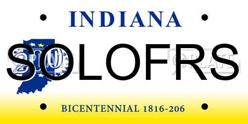 SOLOFRS Indiana License Plate