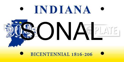SONAL Indiana License Plate