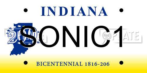 SONIC1 Indiana License Plate