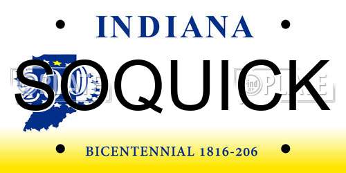SOQUICK Indiana License Plate