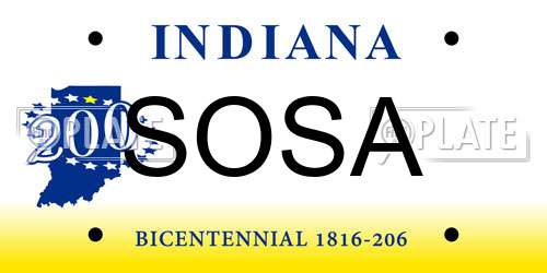 SOSA Indiana License Plate
