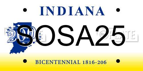 SOSA25 Indiana License Plate