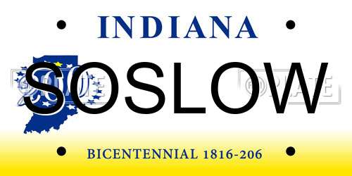 SOSLOW Indiana License Plate