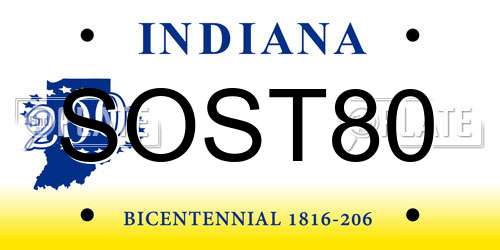 SOST80 Indiana License Plate
