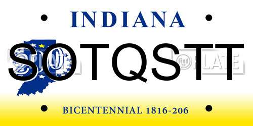 SOTQSTT Indiana License Plate
