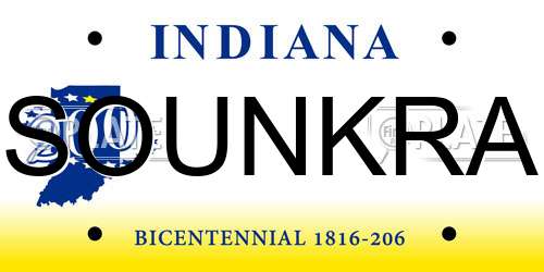 SOUNKRA Indiana License Plate