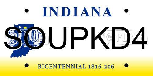 SOUPKD4 Indiana License Plate