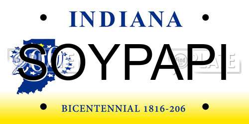 SOYPAPI Indiana License Plate