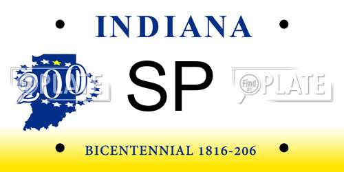 SP Indiana License Plate
