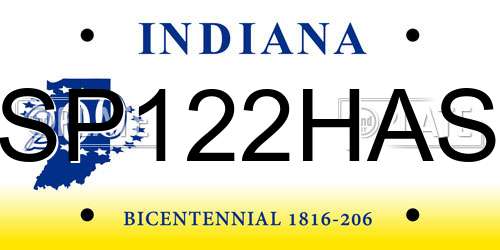 SP122HAS Indiana License Plate