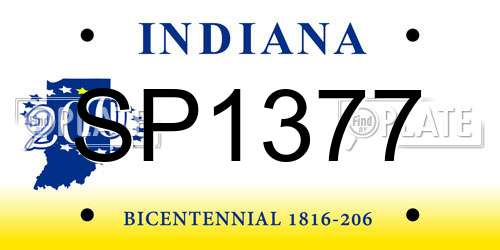 SP1377 Indiana License Plate