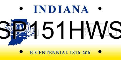 SP151HWS Indiana License Plate