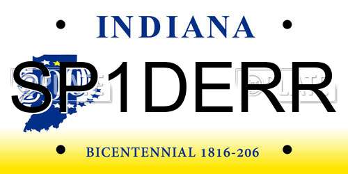 SP1DERR Indiana License Plate