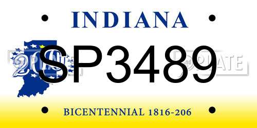 SP3489 Indiana License Plate