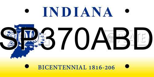 SP370ABD Indiana License Plate